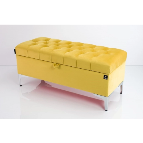 Kufer Skrzynia Pikowany CHESTERFIELD Żółcień Cytrynowa Model  Q-1 Rozmiary od 50 cm do 200 cm